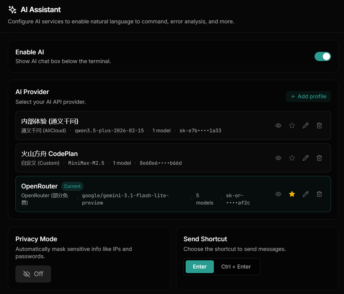 Reflex AI provider configuration