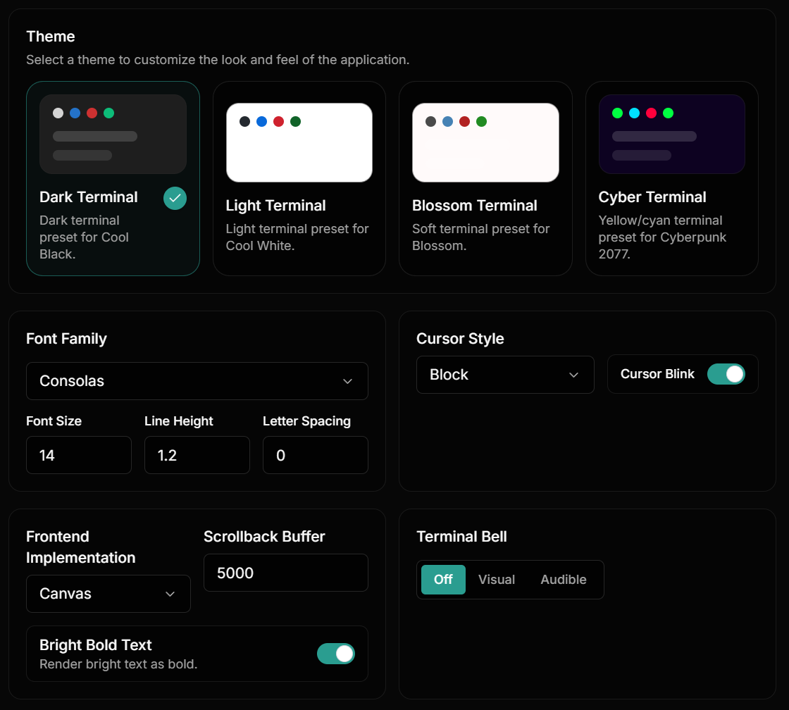 Reflex terminal customization